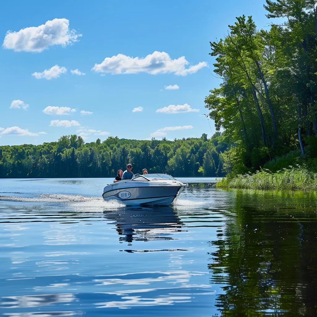 Family enjoying a day on a boat in a Minnesota lake, highlighting the beauty of recreational boating