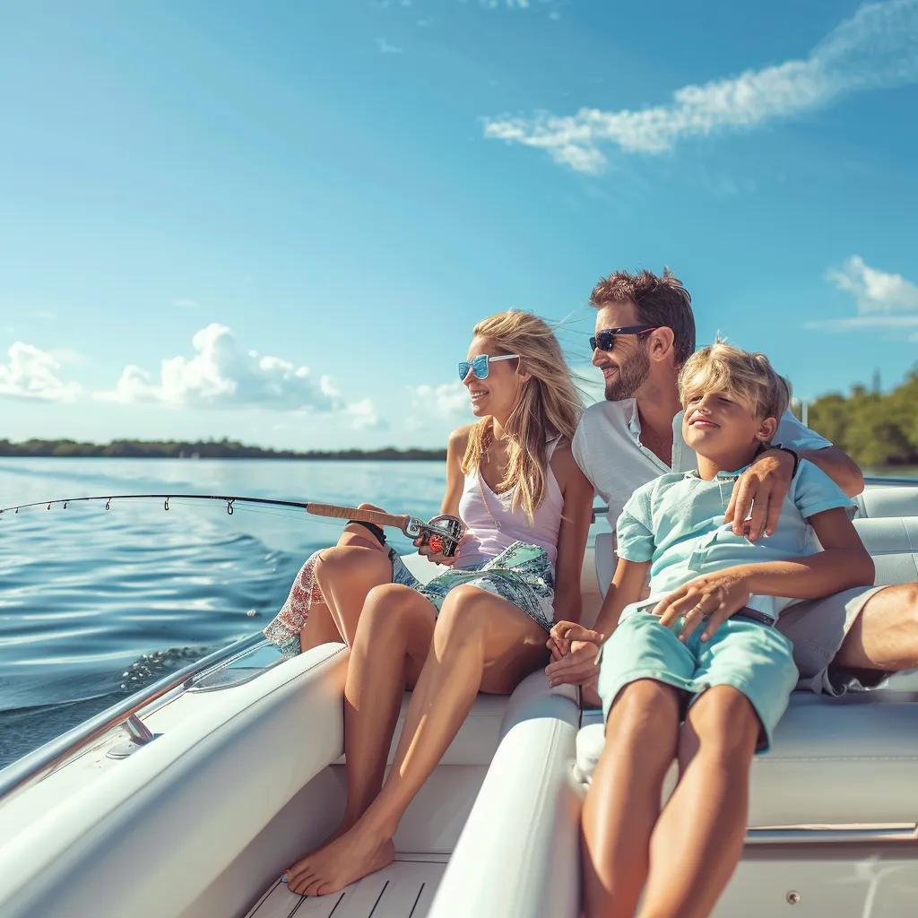Family enjoying a day on a recreational boat, highlighting the joy of boating and the importance of registration and insurance