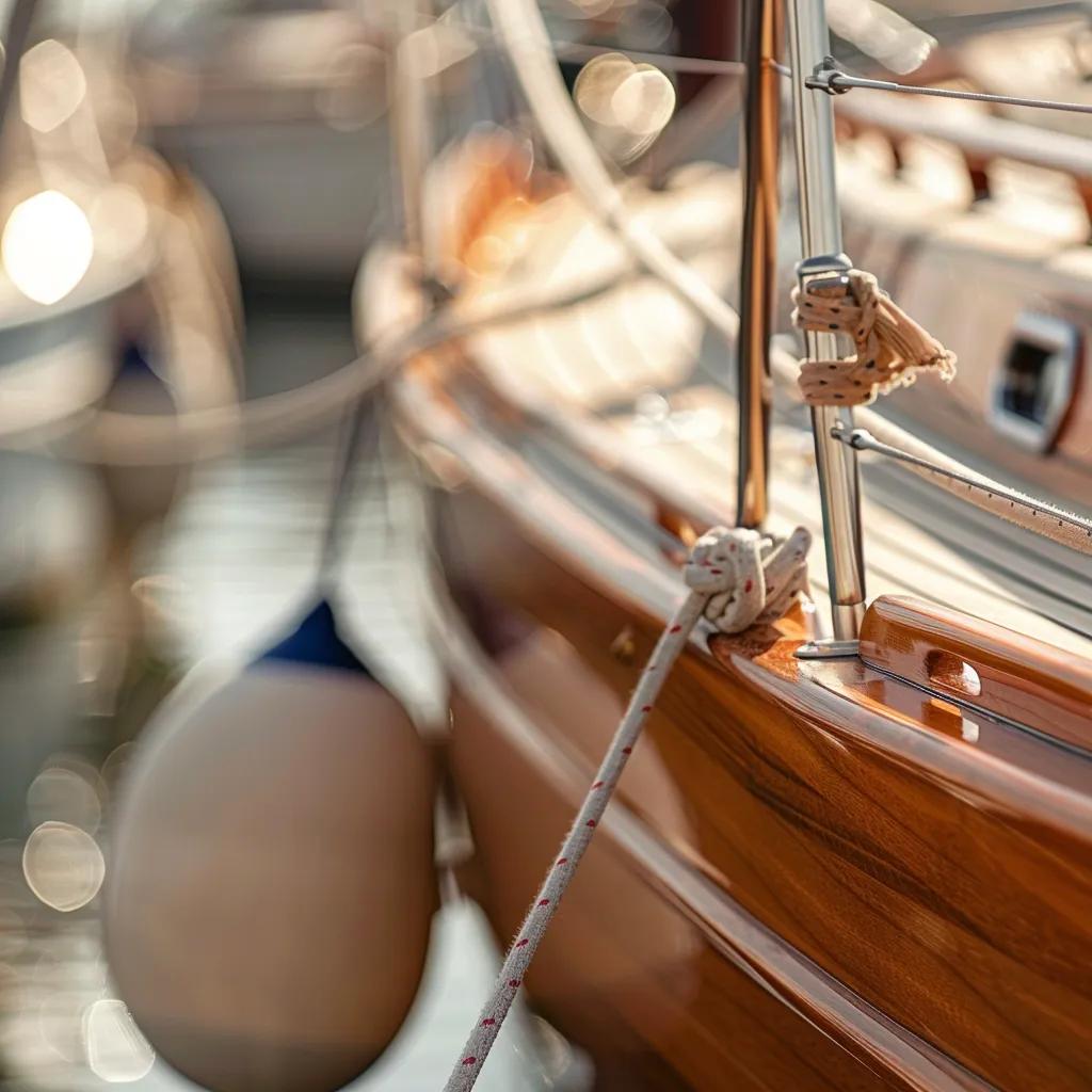 Close-up of a sailboat's hull and rigging, illustrating the importance of specialized insurance coverage